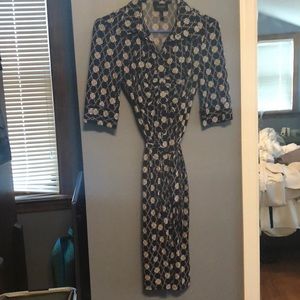 Silky printed wrap dress